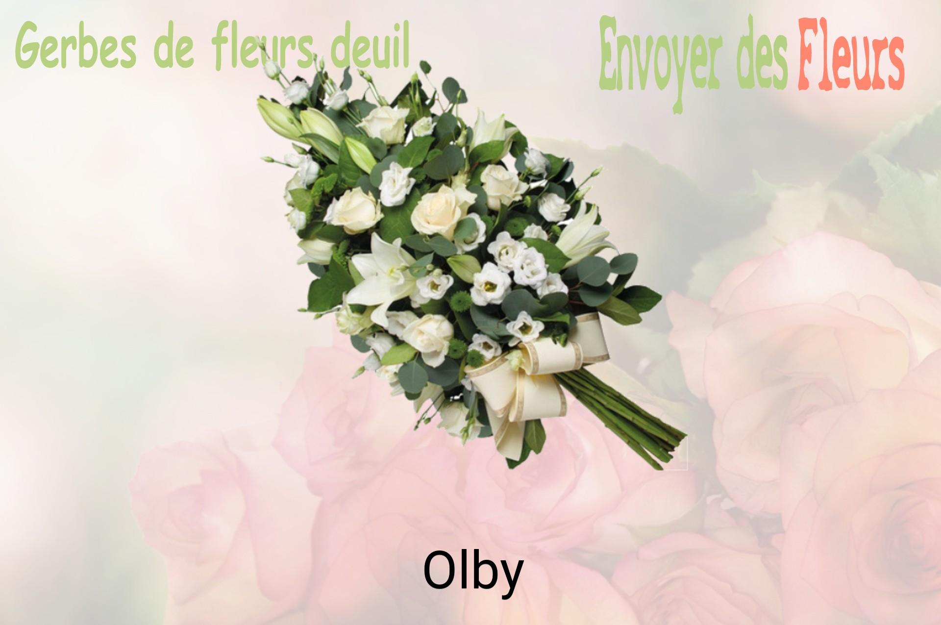 Gerbe de fleurs de deuil livrée à Olby